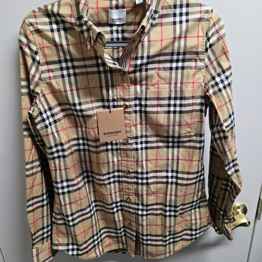 Burberry Check Cotton Shirt Size 8